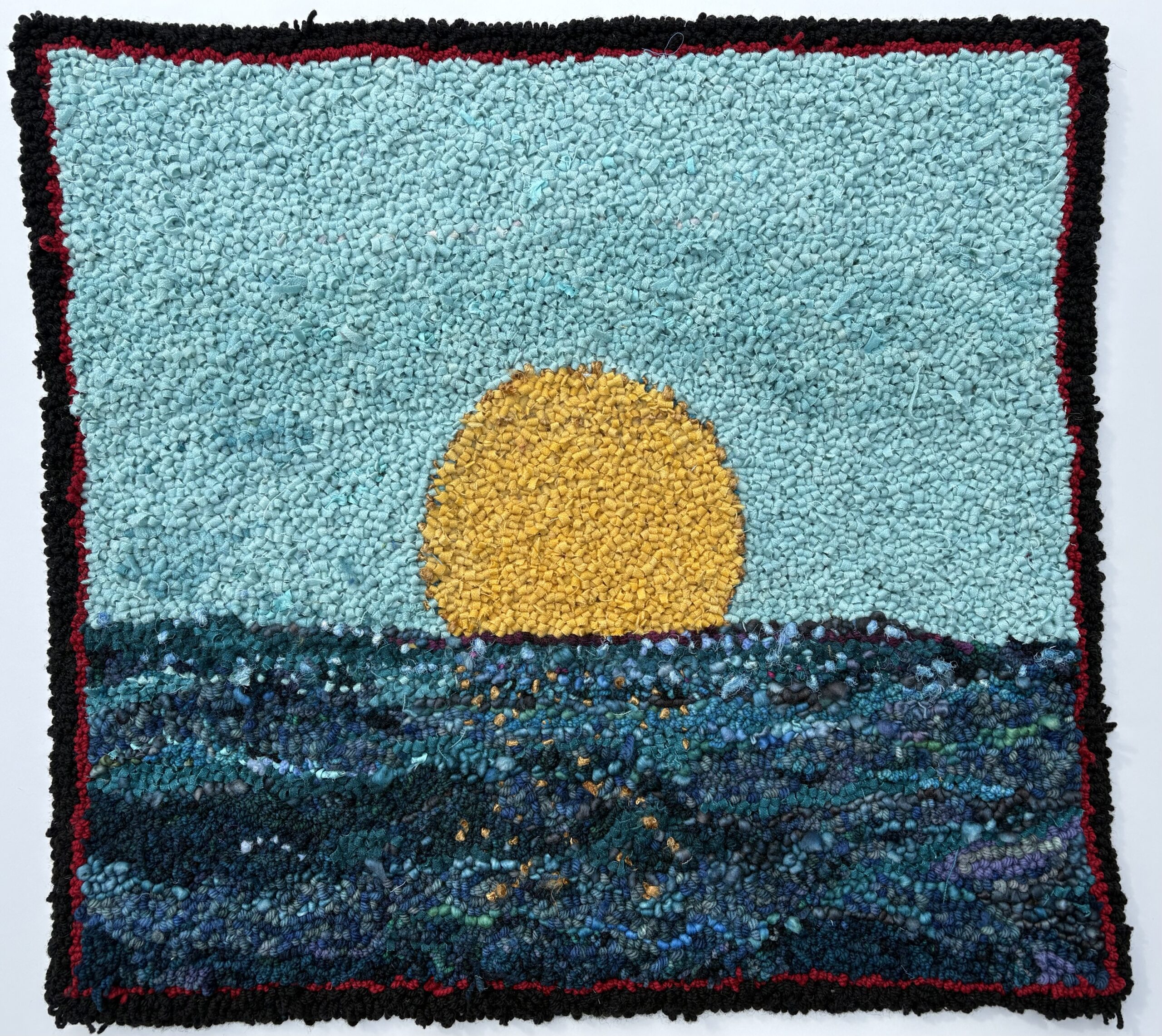 Rise and Shine
Hooked Rug, wool and silk on linen, 25 x 30 inches
