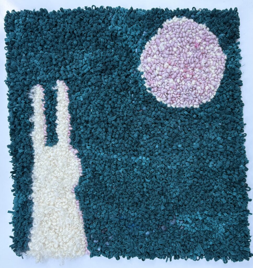Rose Moon 2026
Wool and silk hooked on linen, 23 x 23 inches